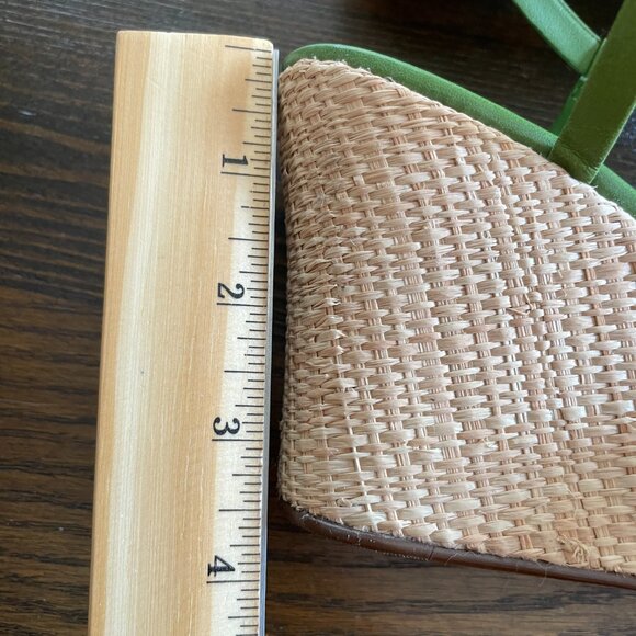 Ann Taylor Green Sunflower Wedge Sandals - Size 6.5 - Picture 7 of 11